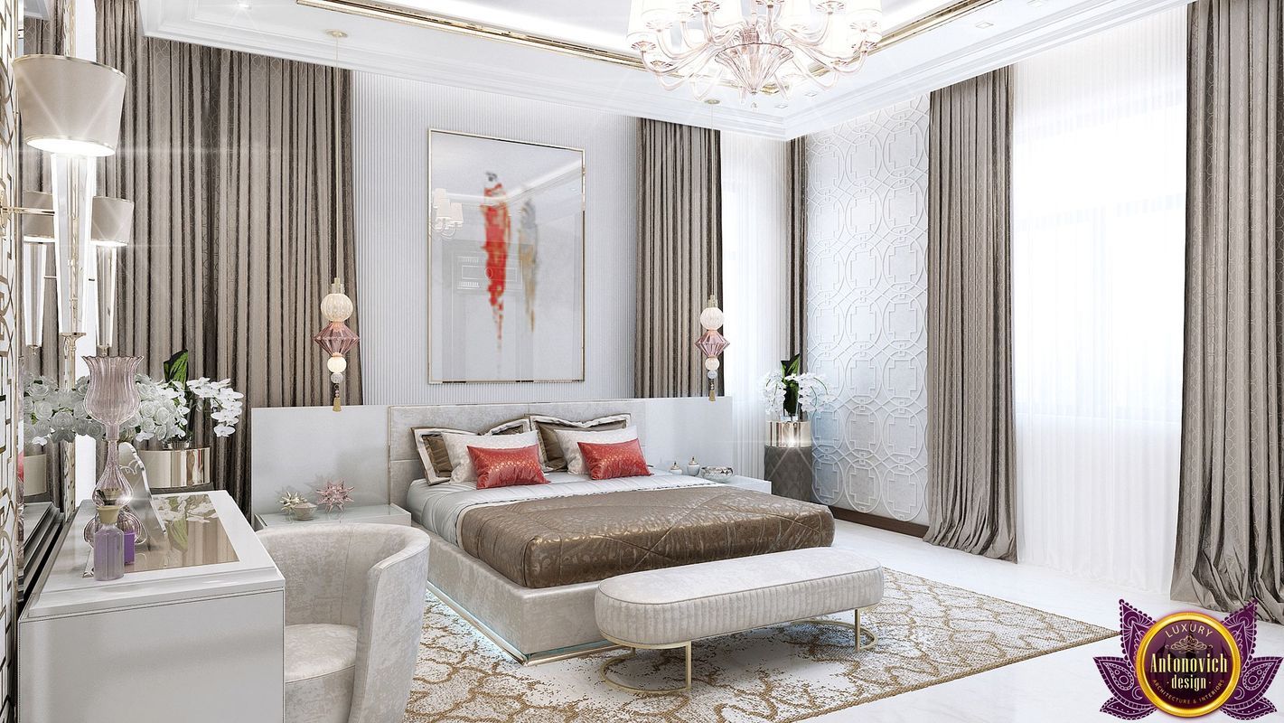 Modern bedroom design of Katrina Antonovich, Luxury Antonovich Design Luxury Antonovich Design Modern Yatak Odası