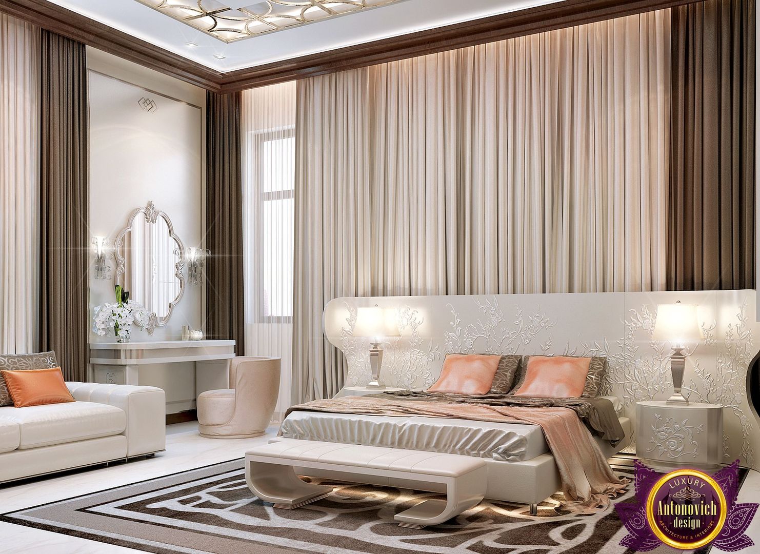 Interior Design bedroom by Katrina Antonovich, Luxury Antonovich Design Luxury Antonovich Design Modern Yatak Odası
