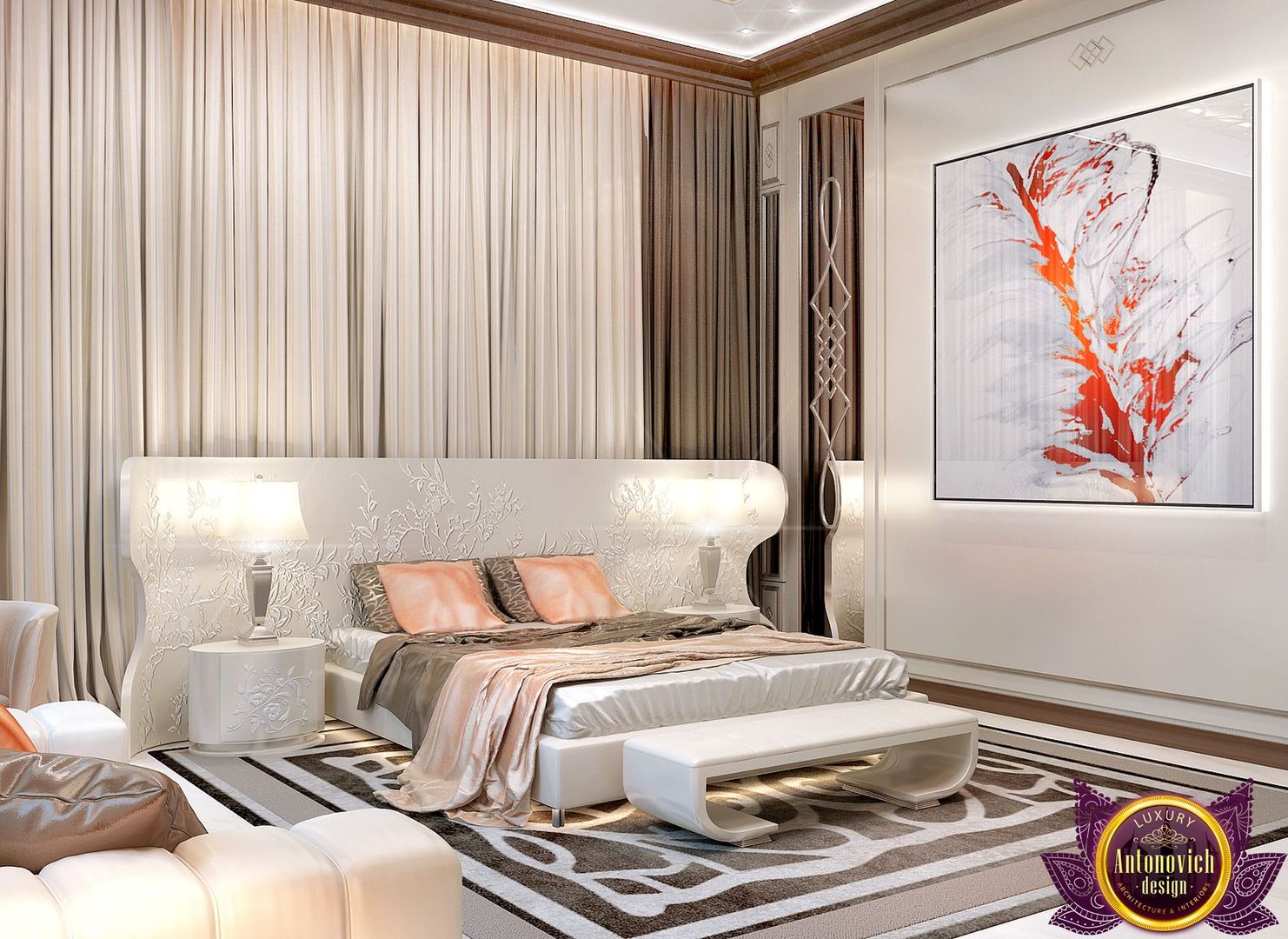 Interior Design bedroom by Katrina Antonovich, Luxury Antonovich Design Luxury Antonovich Design Kamar Tidur Modern