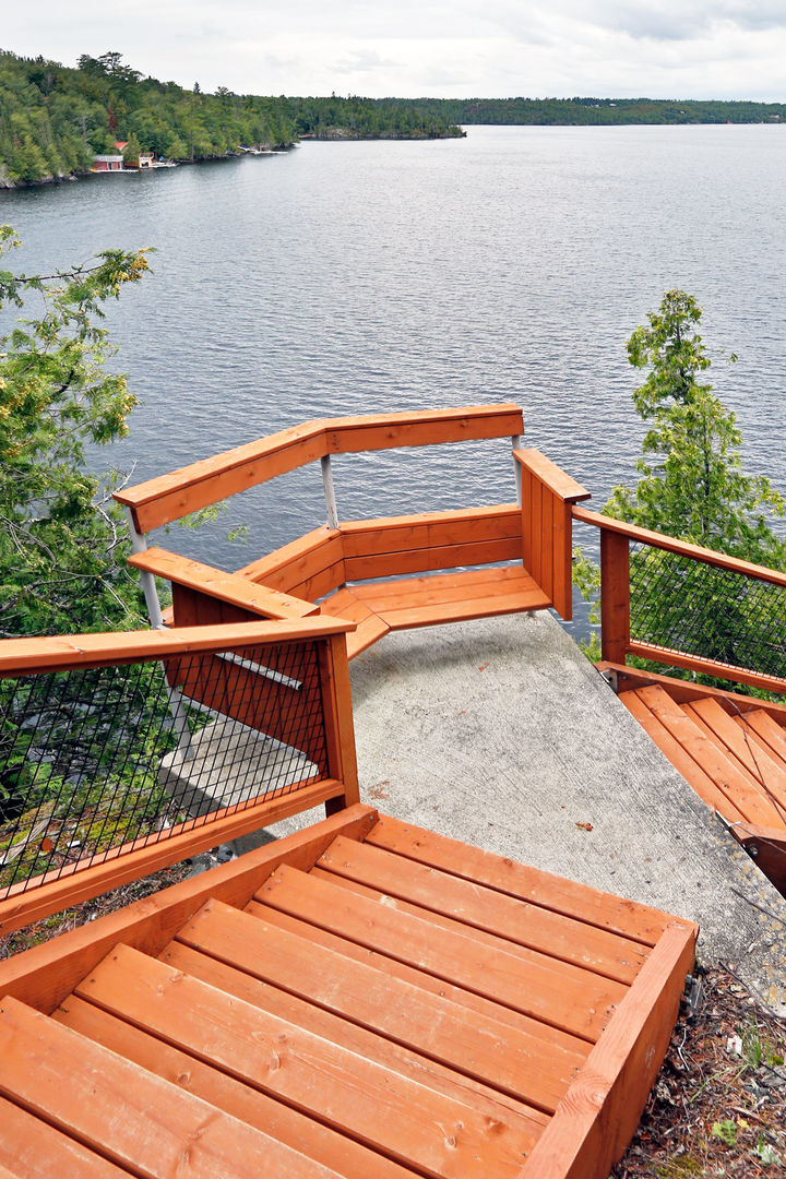 West Hawk Lake Stair case Unit 7 Architecture Modern Corridor, Hallway and Staircase cottage,ontario,winnipeg,cabin,water front,lake front