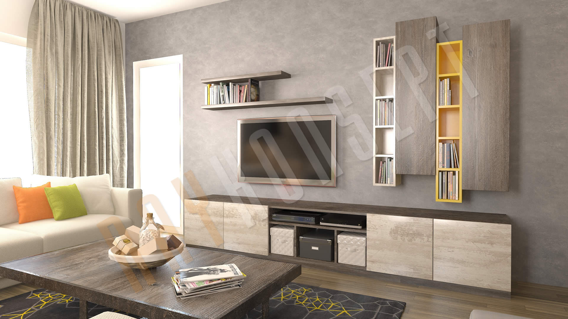 TV Ünitesi Modelleri, RayKonsept RayKonsept Livings modernos: Ideas, imágenes y decoración Mesas y soportes para TV y multimedia