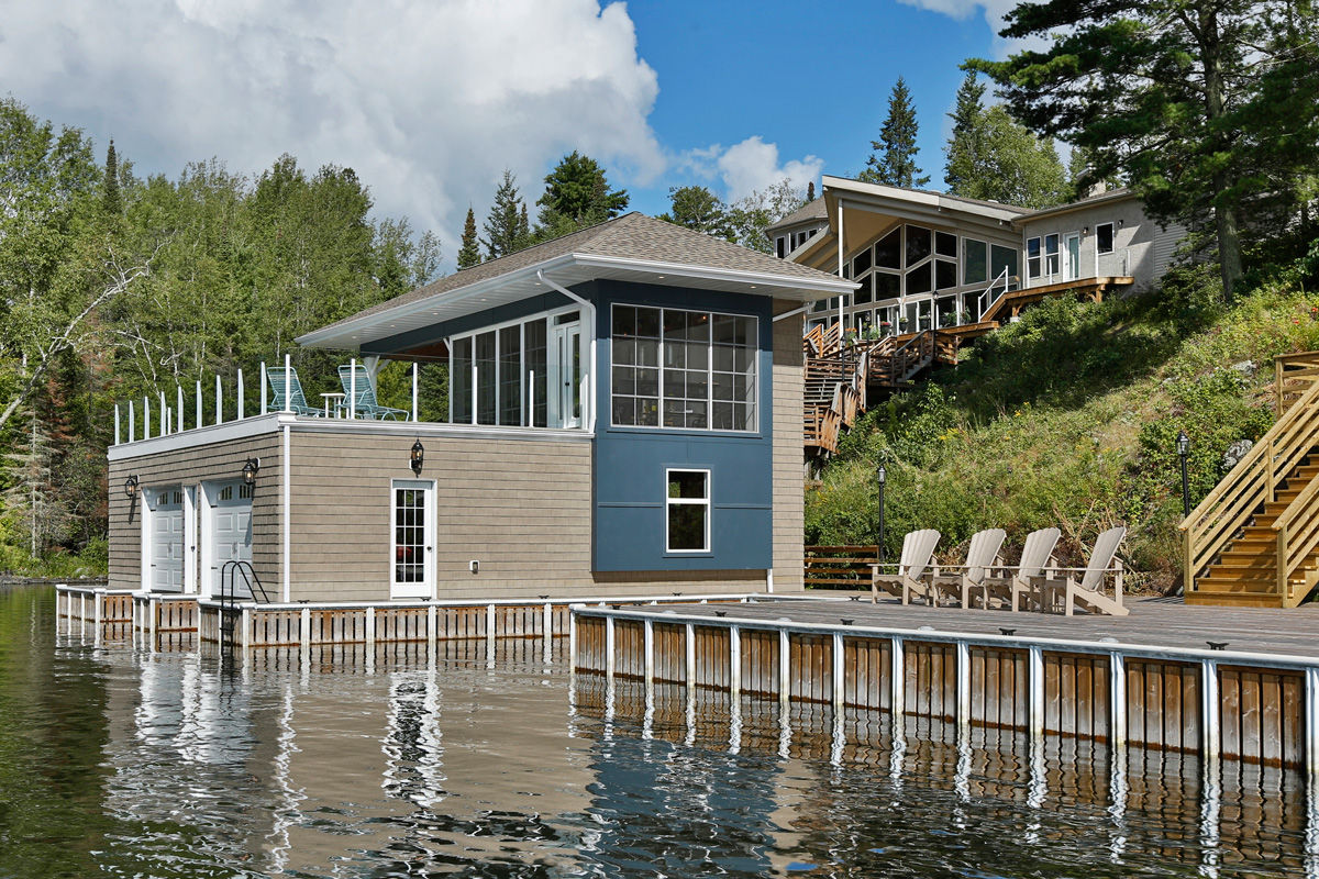 Lake of the woods Boat house Unit 7 Architecture Modern Houses
