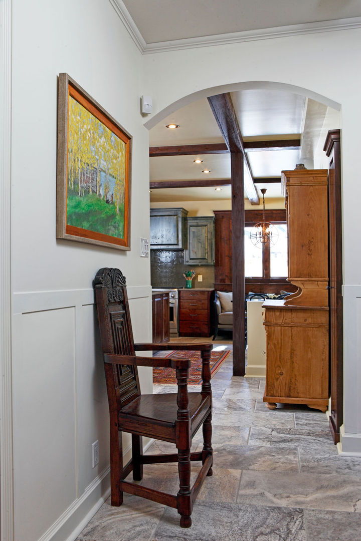 Winnipeg Summer home, Unit 7 Architecture Unit 7 Architecture Eclectic style corridor, hallway & stairs Picture frame,Cabinetry,Furniture,Building,Wood,Chair,Architecture,Interior design,Door,Wood stain