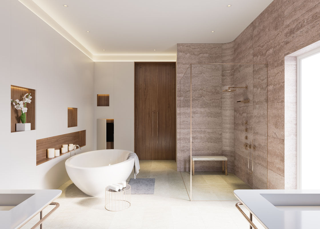 Private Residence, Azerbaijan, ÜberRaum Architects ÜberRaum Architects Modern bathroom