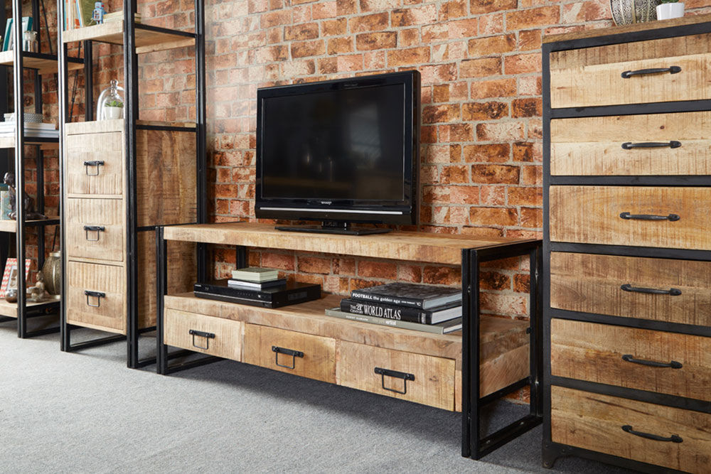 Cosmo Industrial TV Unit Industasia Гостиная в стиле лофт Мебель для медиа комнаты