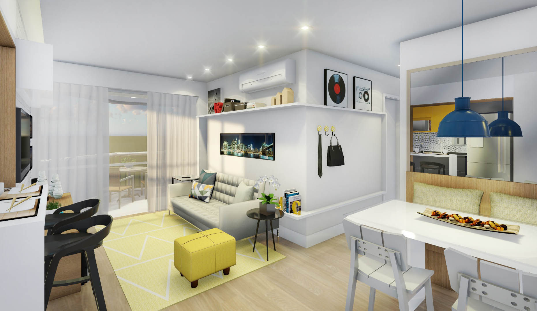 Estudo para apartamento na Barra da Tijuca, JS Interiores JS Interiores Modern living room