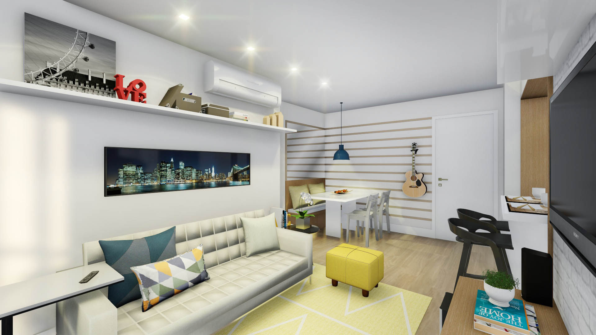 Estudo para apartamento na Barra da Tijuca, JS Interiores JS Interiores Modern living room