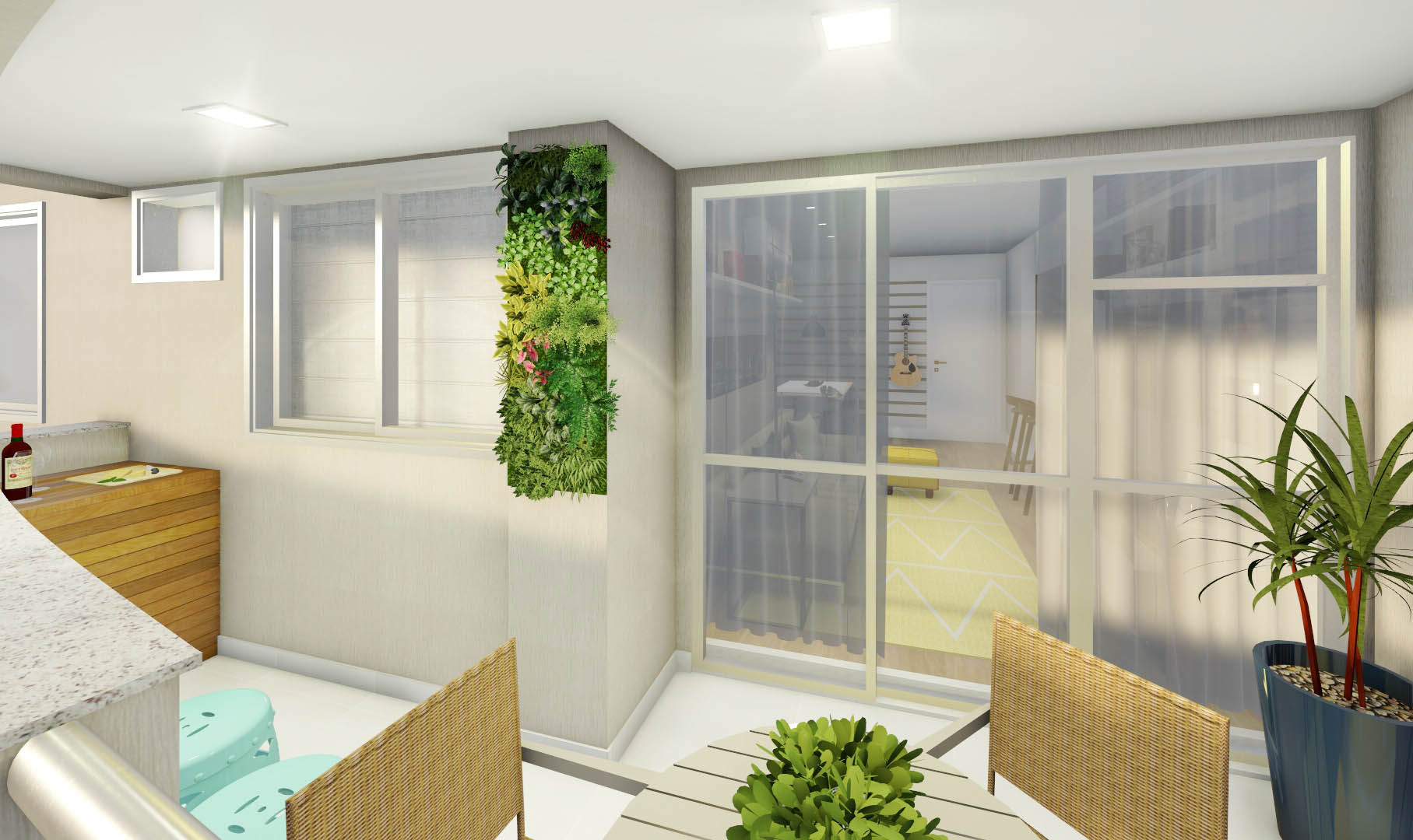 Estudo para apartamento na Barra da Tijuca, JS Interiores JS Interiores Modern Garden