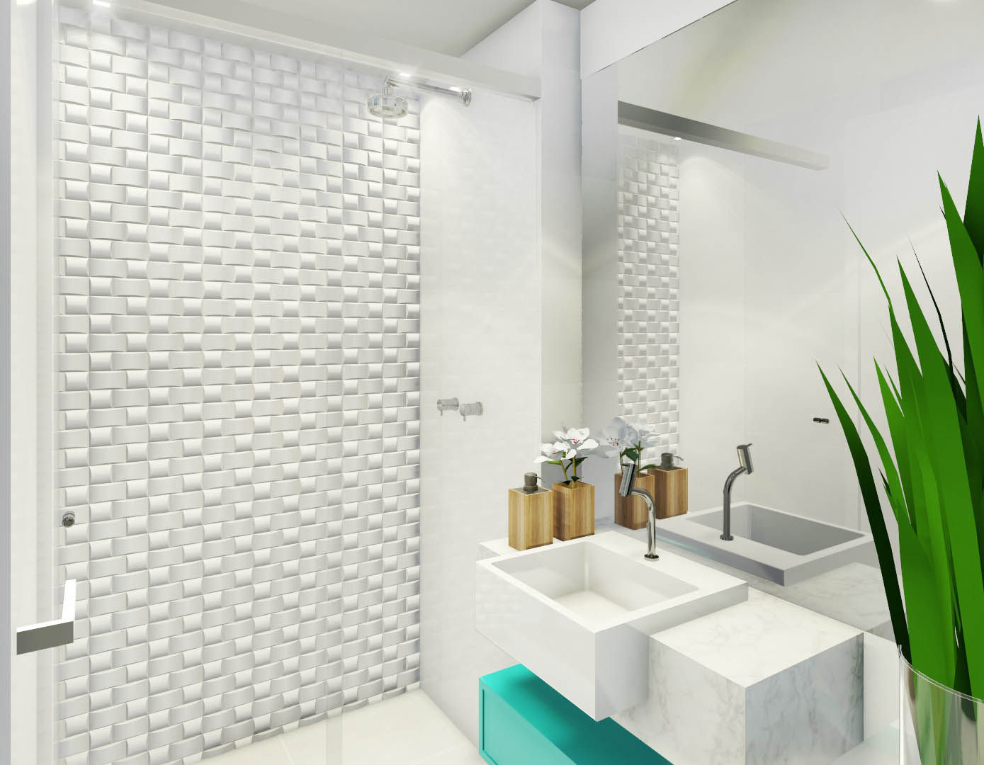 Estudo para apartamento na Barra da Tijuca, JS Interiores JS Interiores Modern bathroom