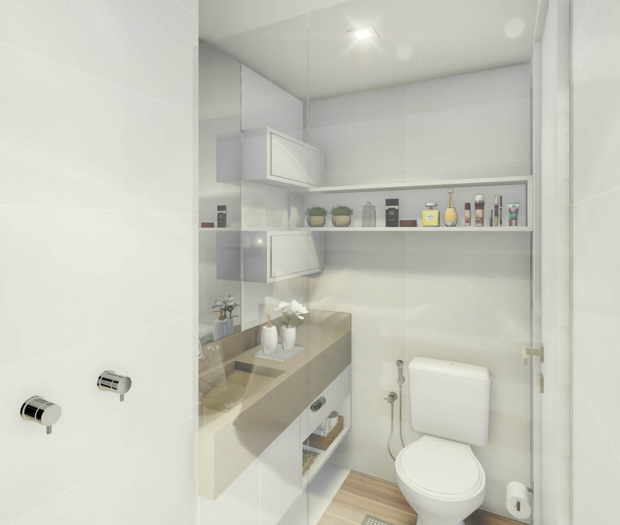 Estudo para apartamento na Barra da Tijuca, JS Interiores JS Interiores Modern bathroom