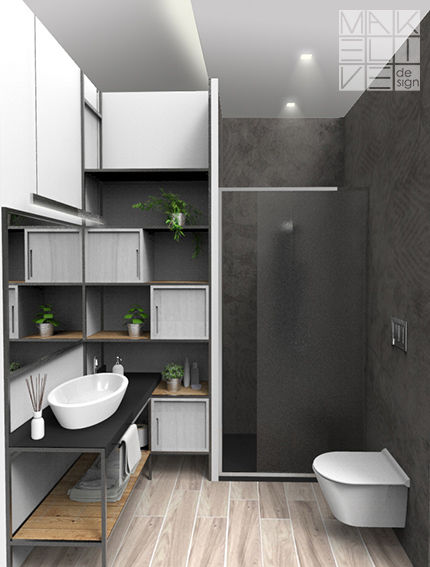 Ristrutturazione appartamento privato a Roma, Conca d'Oro, MakeLiveDesign MakeLiveDesign Minimalist bathroom