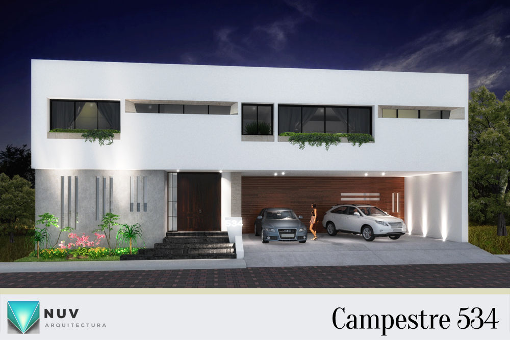 Residencia en el Club Campestre de Querétaro, NUV Arquitectura NUV Arquitectura Detached home Concrete