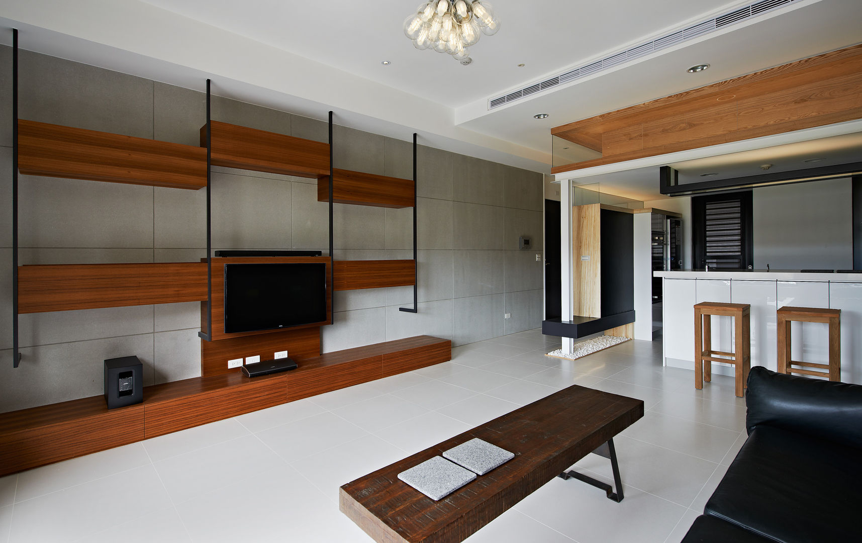 小坪數大空間簡約寧靜宅 瓦悅設計有限公司 Minimalist living room