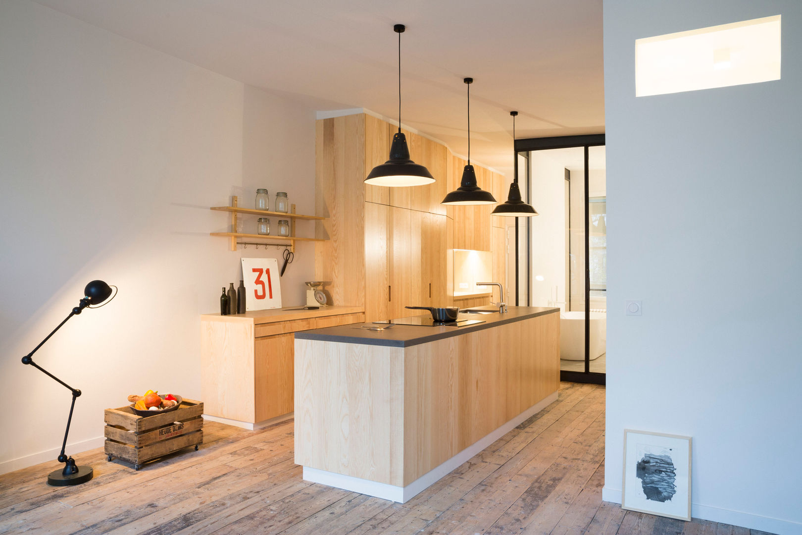 LOFT INDUSTRIEL, MELANIE LALLEMAND ARCHITECTURES MELANIE LALLEMAND ARCHITECTURES Dapur Gaya Industrial