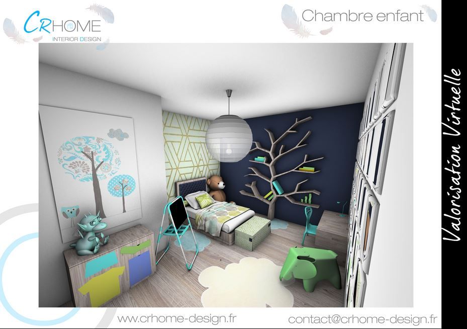 Valorisation Virtuelle - Espace nuit , Crhome Design Crhome Design Moderne Kinderzimmer