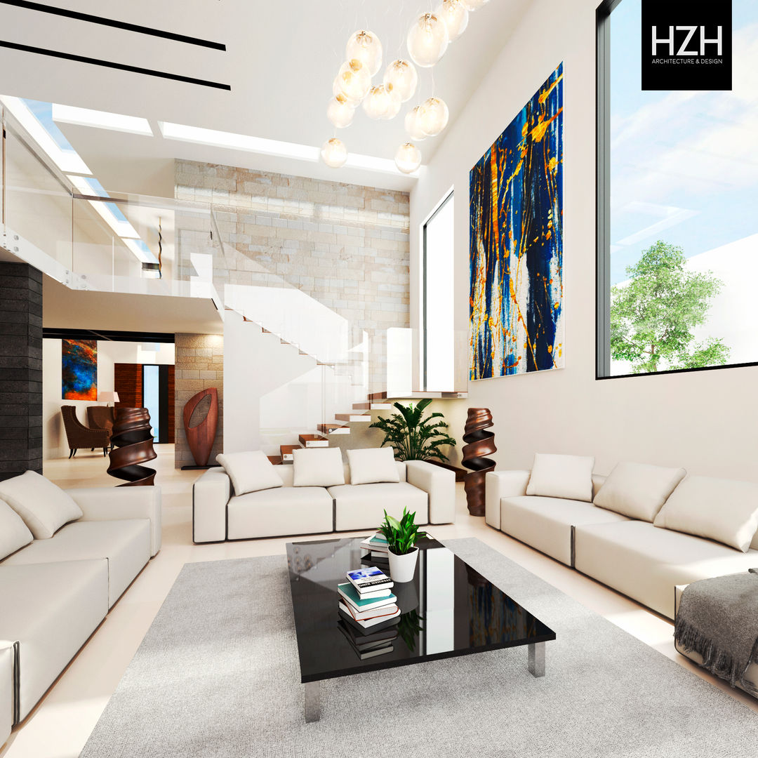 Residencia Contry La Silla, HZH Arquitectura & Diseño HZH Arquitectura & Diseño Modern living room