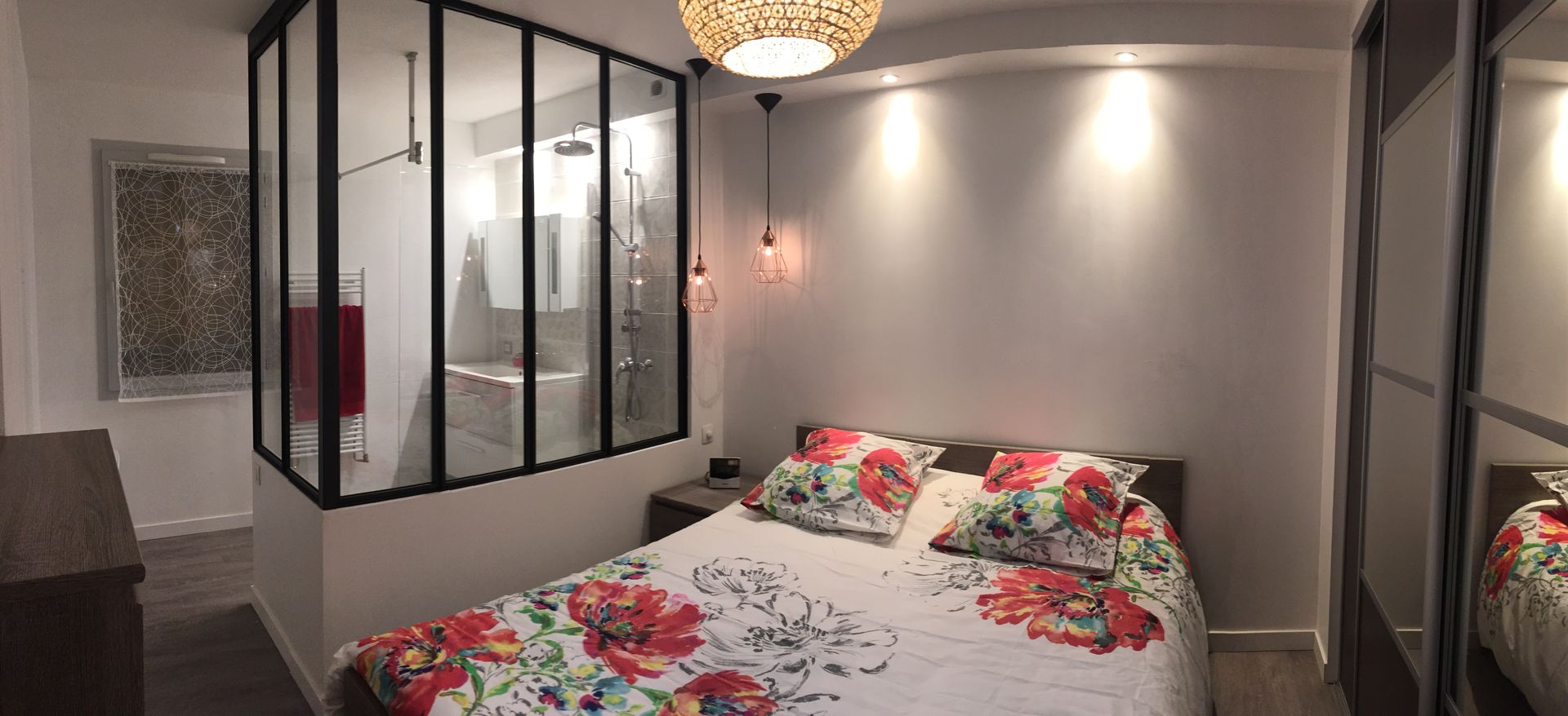 Suite parentale, Mint Design Mint Design Kamar Tidur Gaya Industrial Kaca