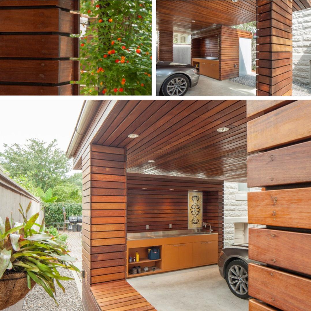 City Park Carport, New Orleans studioWTA Modern Garage and Shed wood slats,polycarbonate,shed,millwork,artwork,green construction,Wayne Troyer,Teresa Cole,studioWTA,Toni DiMaggio