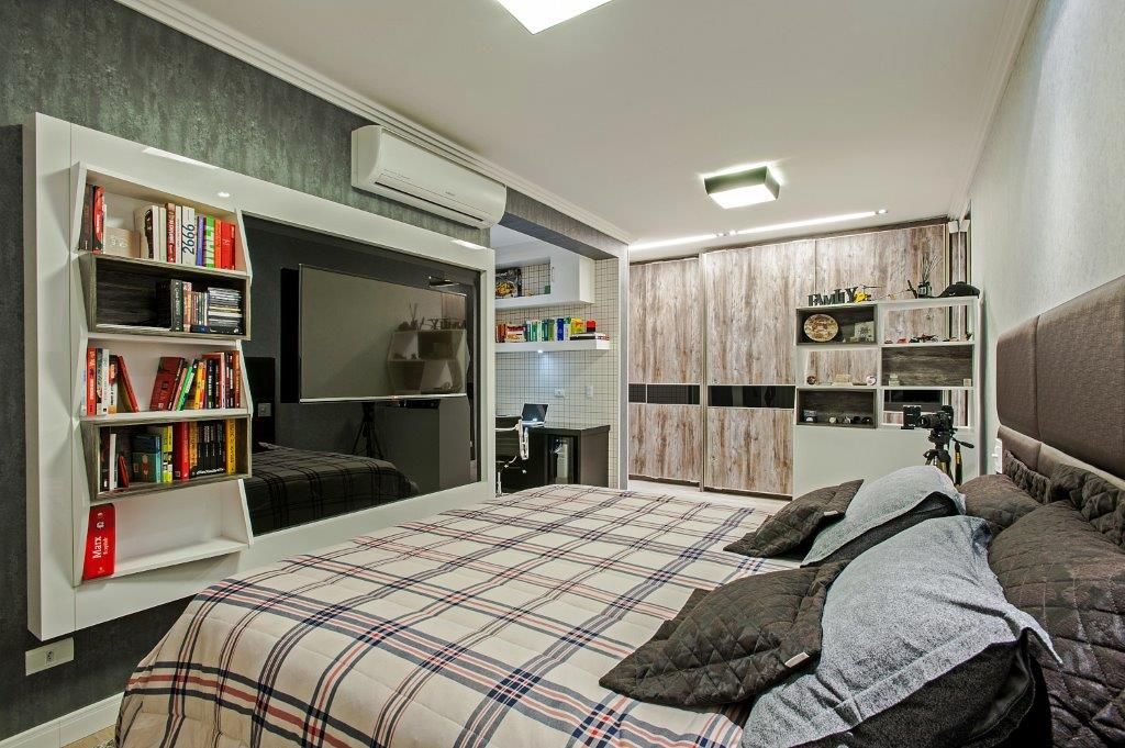 Quarto Jovem , Patrícia Azoni Arquitetura + Arte & Design Patrícia Azoni Arquitetura + Arte & Design Спальня в стиле модерн