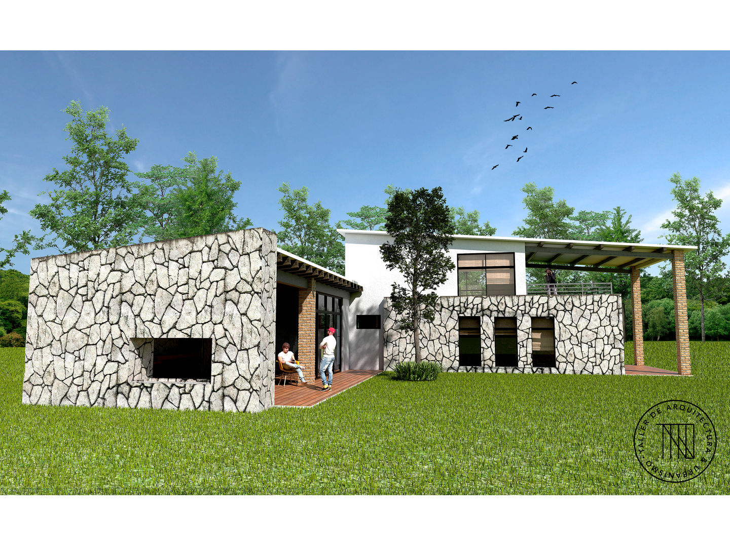 Cabaña de descanso., Taro Arquitectos Taro Arquitectos 모던스타일 주택