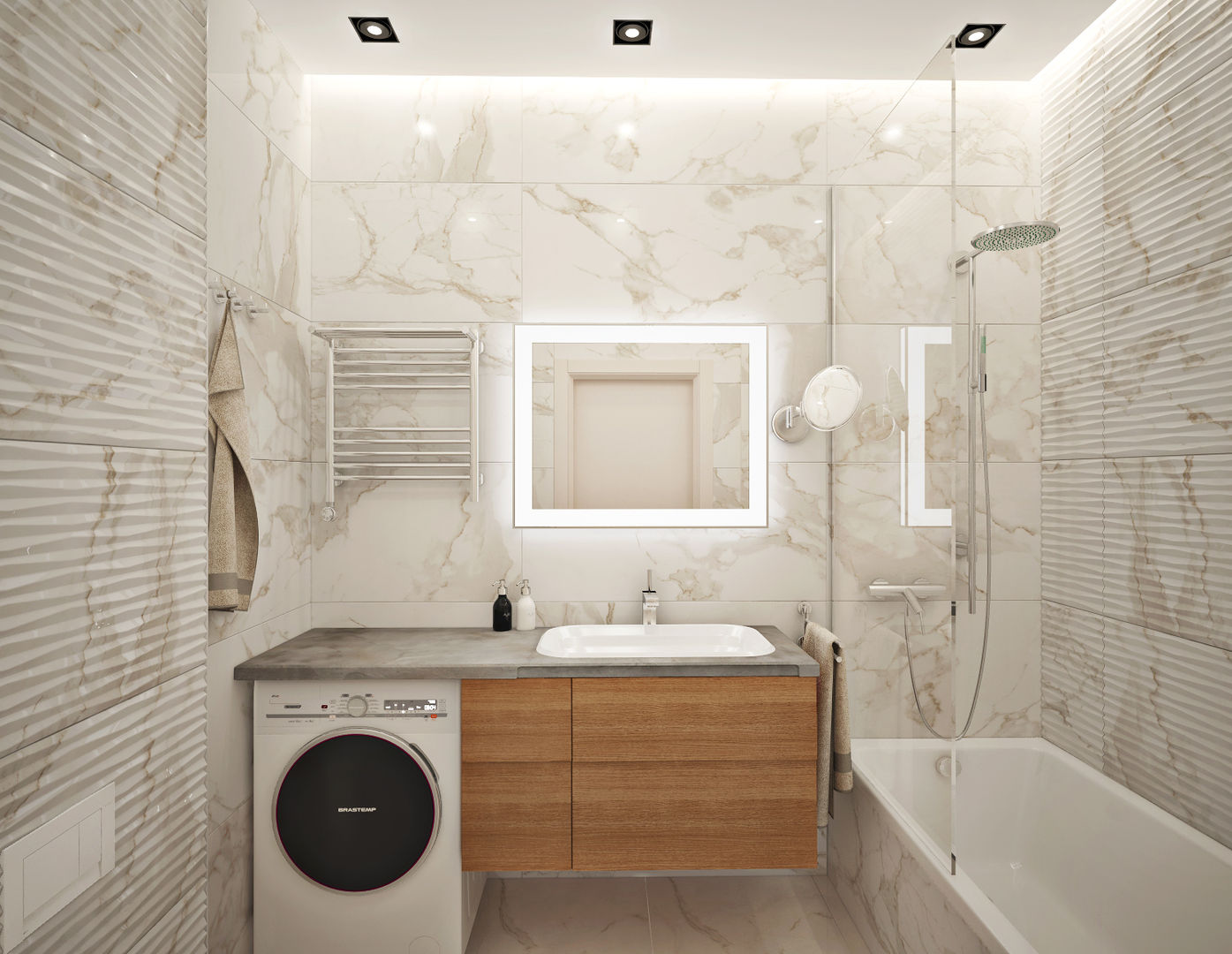 Дизайн-проект апартаментов в Фили град, GM-interior GM-interior Ванная комната в стиле минимализм