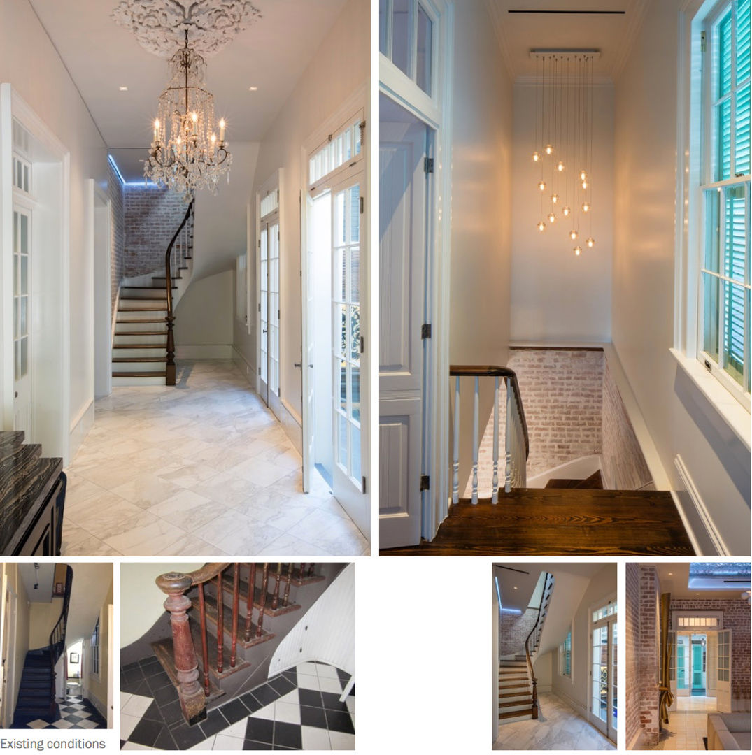 Marigny Residence, New Orleans studioWTA Eclectic style corridor, hallway & stairs