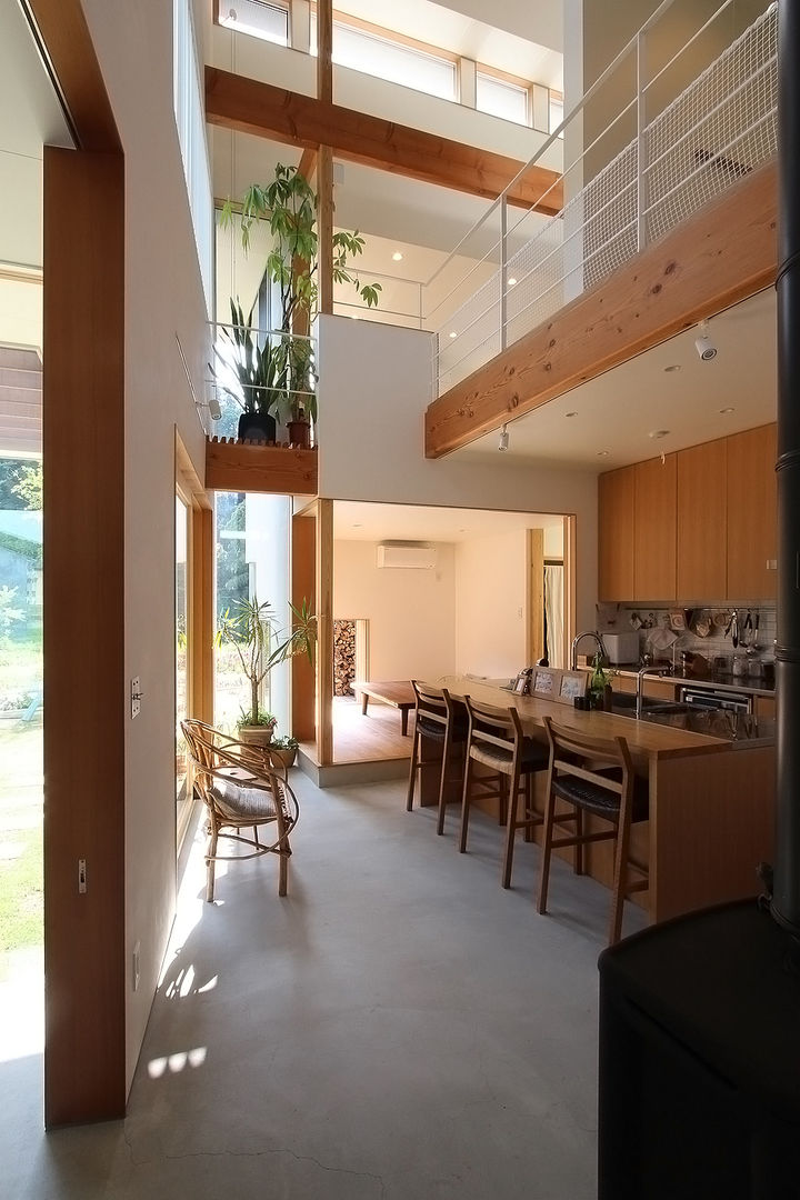 田上の家, 宮徹也建築計画 宮徹也建築計画 Kitchen Wood Wood effect