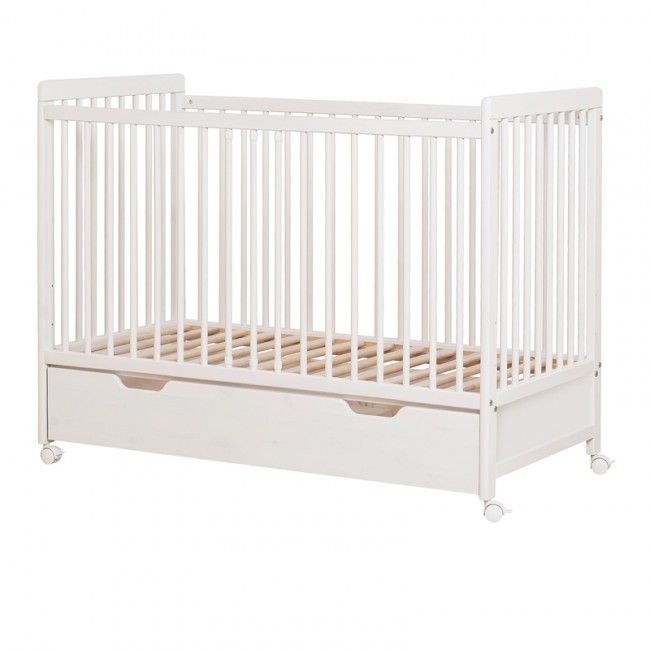 Lambs Baby Cot With Wheels & Bottom Drawer homify Baby room لکڑی Wood effect