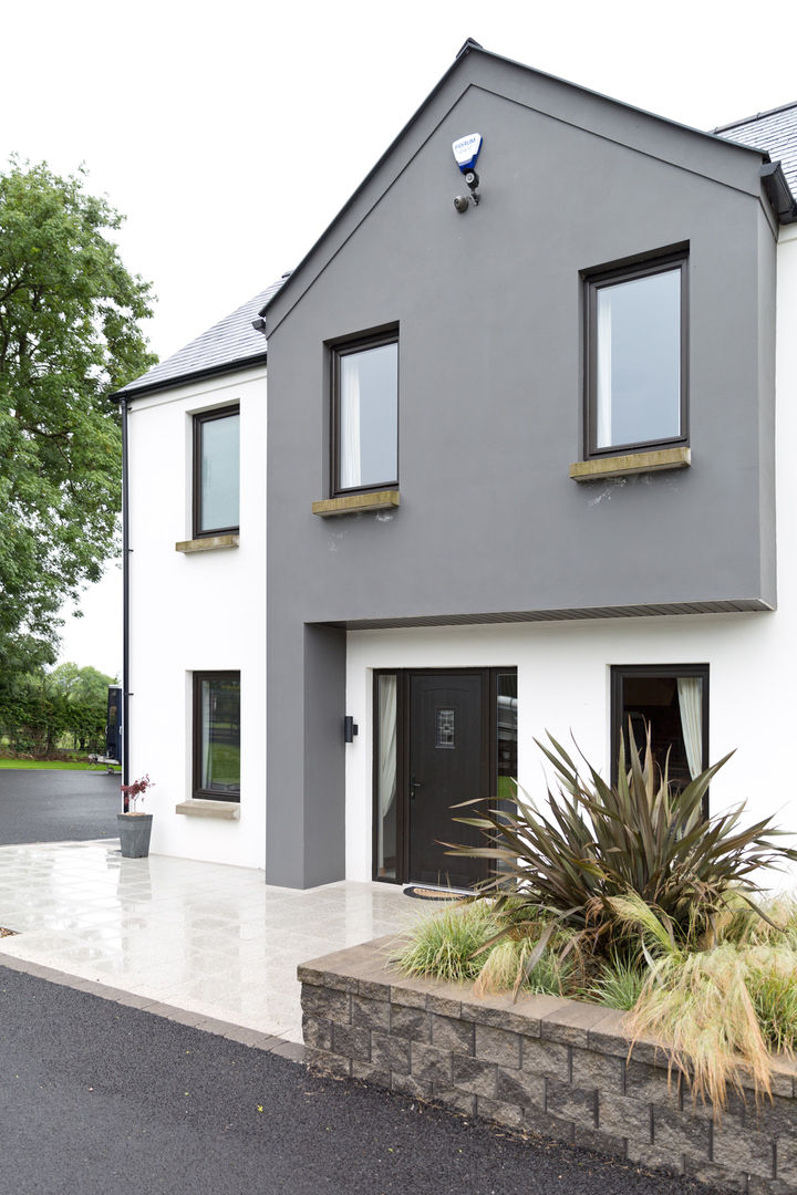 front elevation slemish design studio architects Modern houses external,render,paint,windows