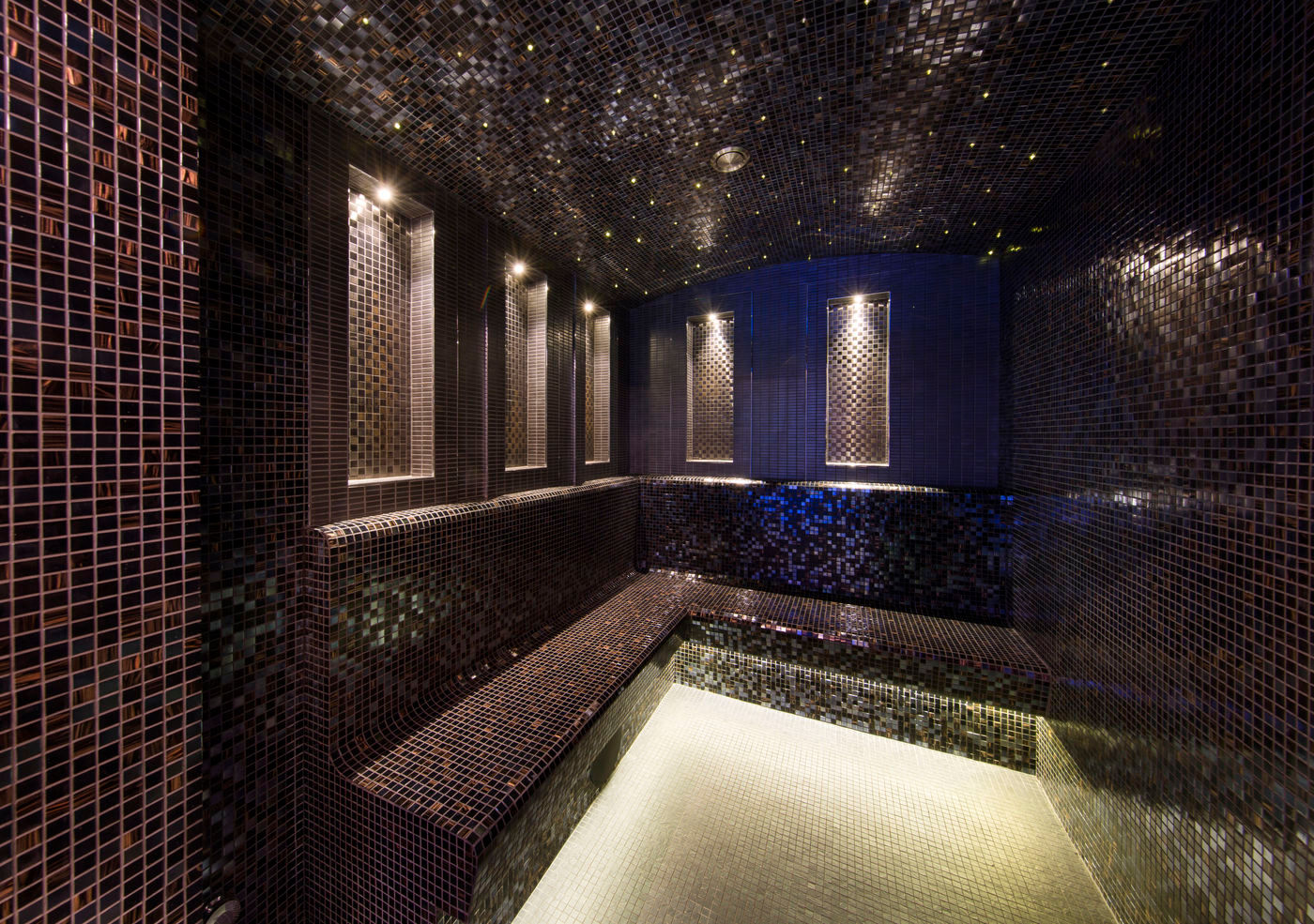 Banya KSR Architects Spas de estilo moderno Azulejos indoor sauna