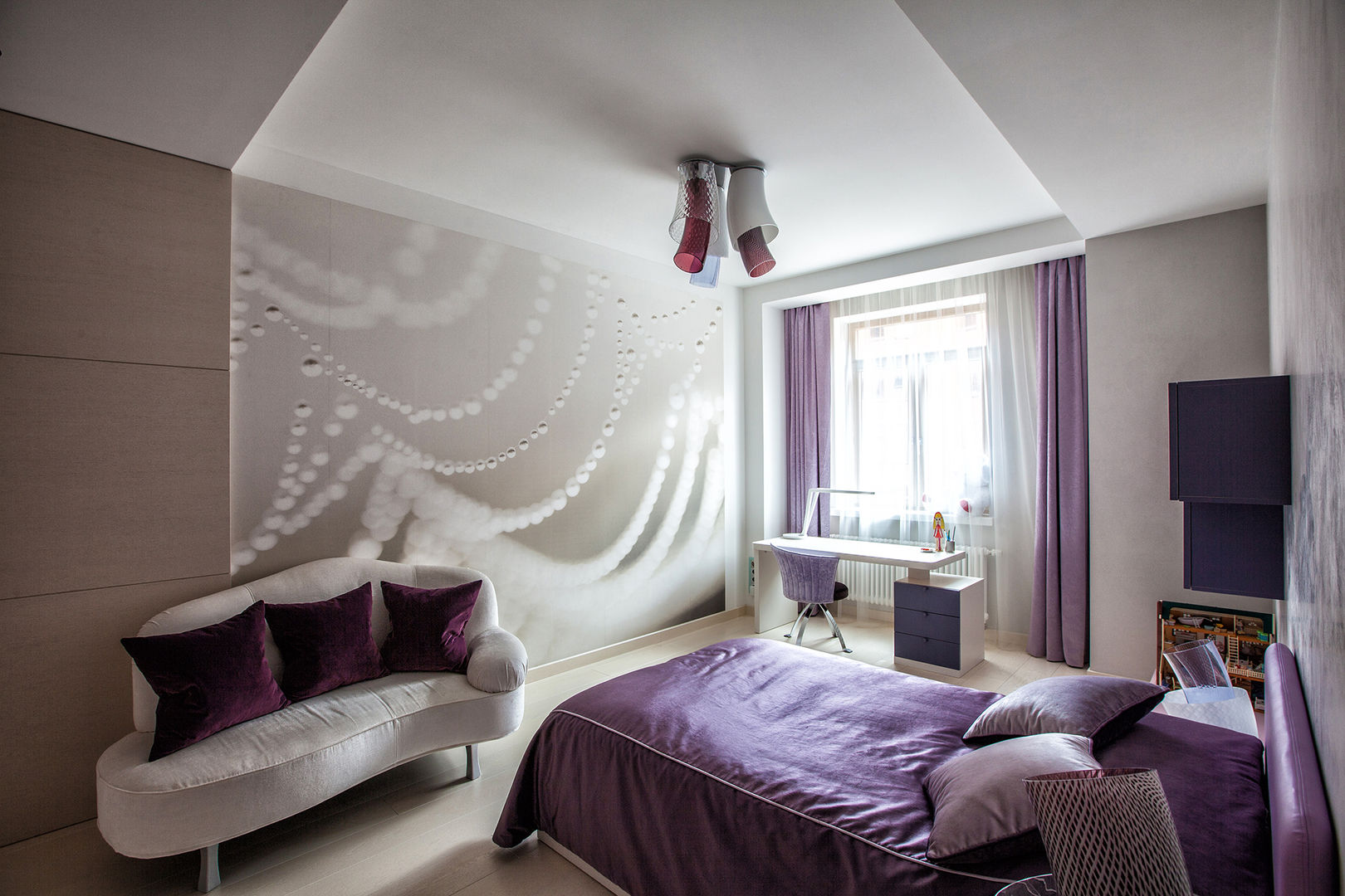 Проект квартиры студии "Ультрафиолет", Технологии дизайна Технологии дизайна ห้องนอน