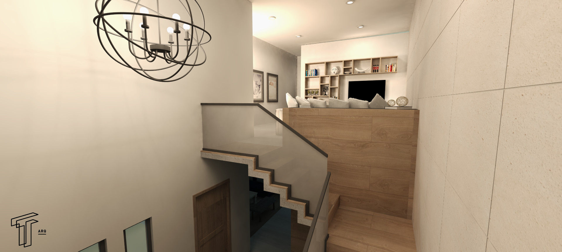 CH, TAMEN arquitectura TAMEN arquitectura Modern Corridor, Hallway and Staircase