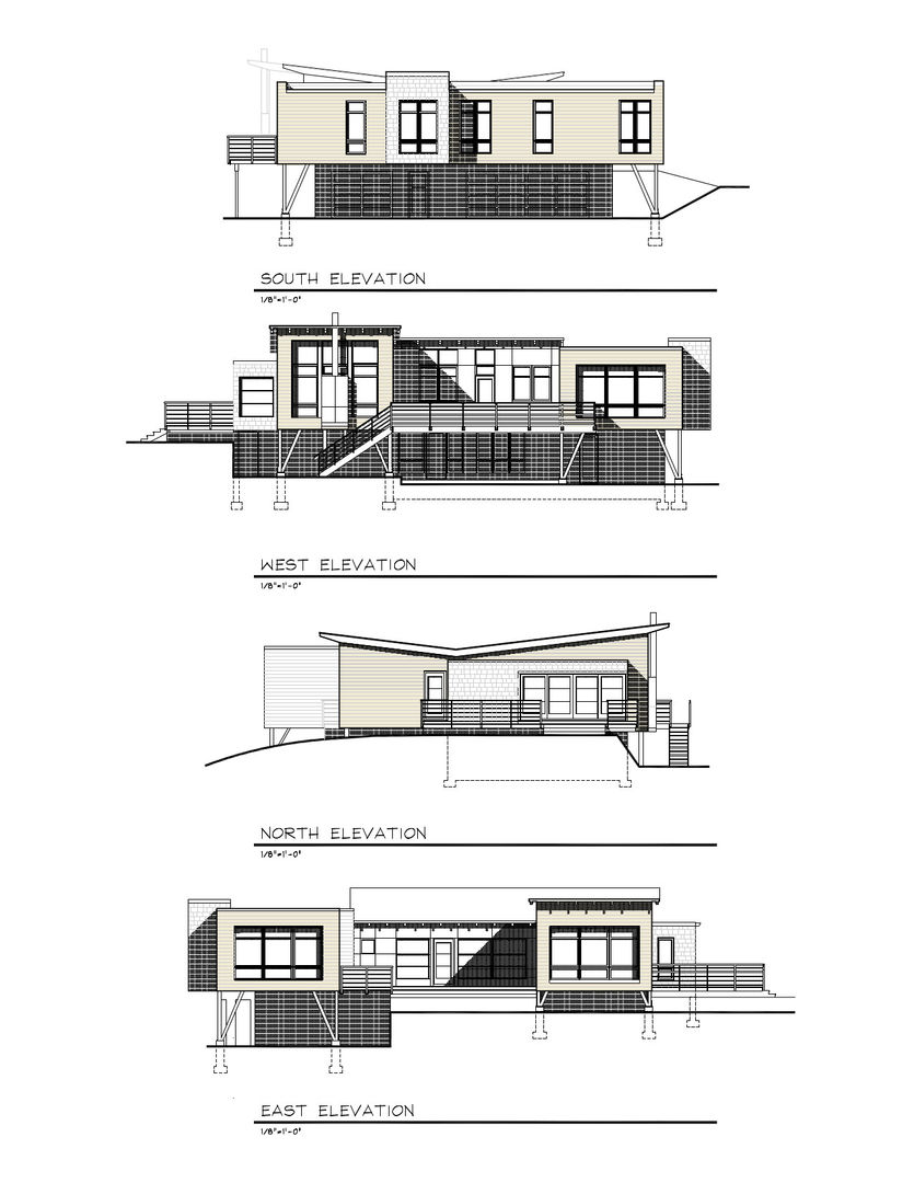 ELEVATIONS: modern by JMKA architects, Modern newhouse,,elevations,,midcentury,,jmkarchitects