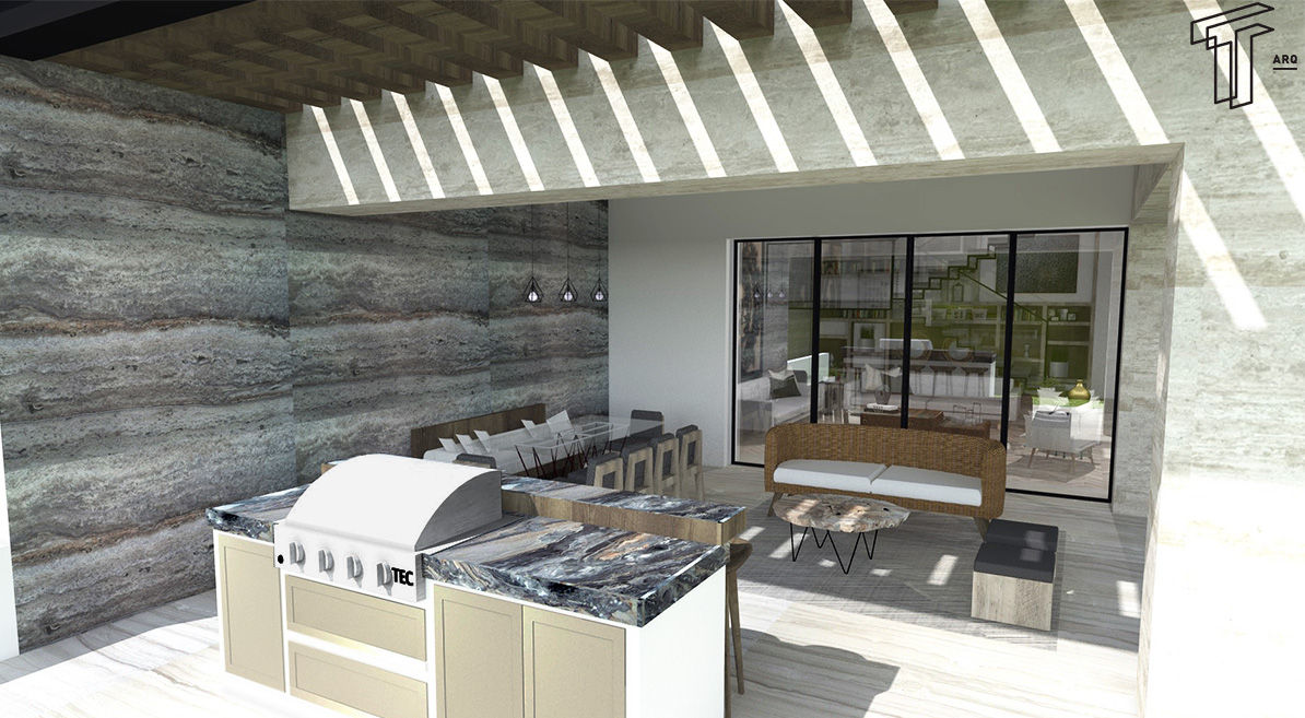 A, TAMEN arquitectura TAMEN arquitectura Modern balcony, veranda & terrace