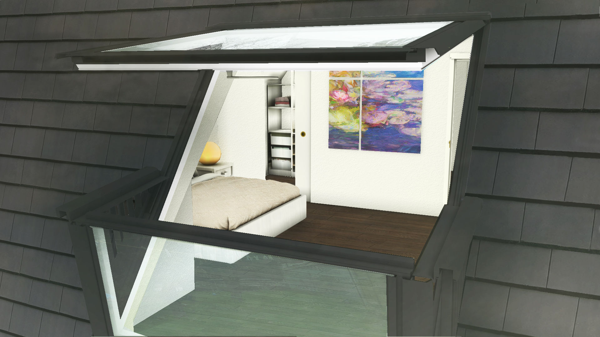 Balcony XTid Associates Balcony,bedroom,room,light,skylight,double room,family,design,idea,new,ventilation,great views