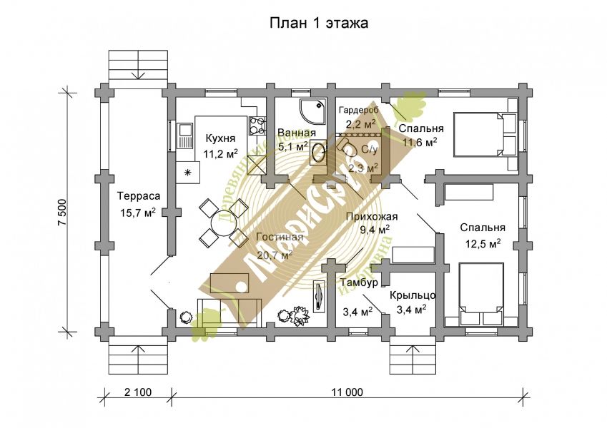 Дачный дом из бревна "Майский", Марисруб Марисруб منازل الخشب هندسيا Transparent