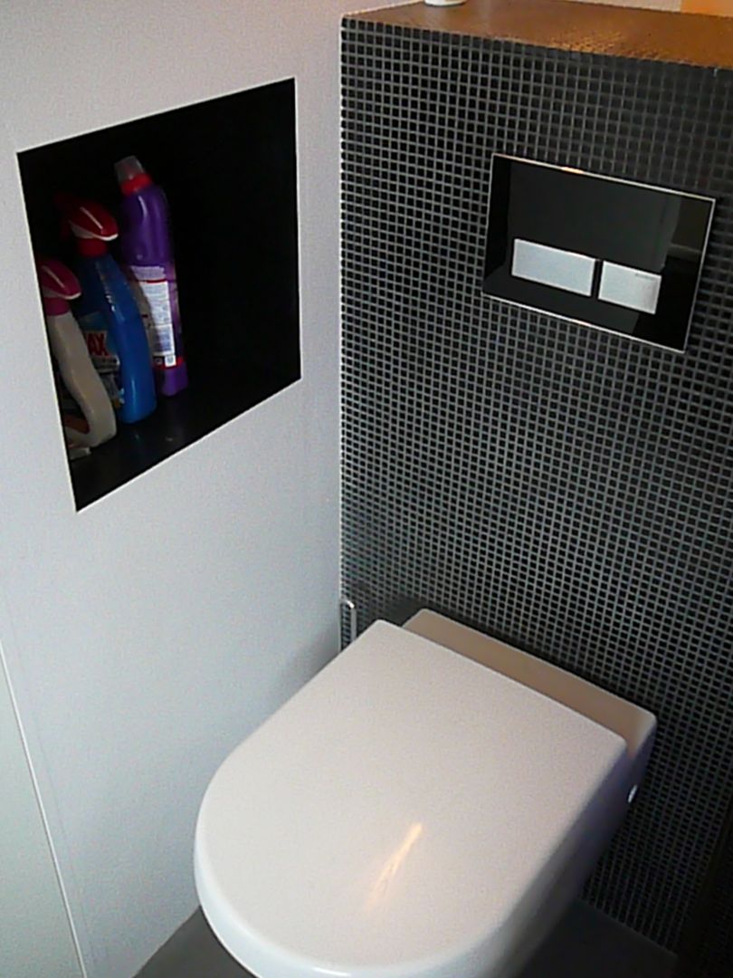 verbouwing nieuwbouw appartement Amsterdam, Studio Kuin BNI Studio Kuin BNI Modern bathroom ٹائلیں