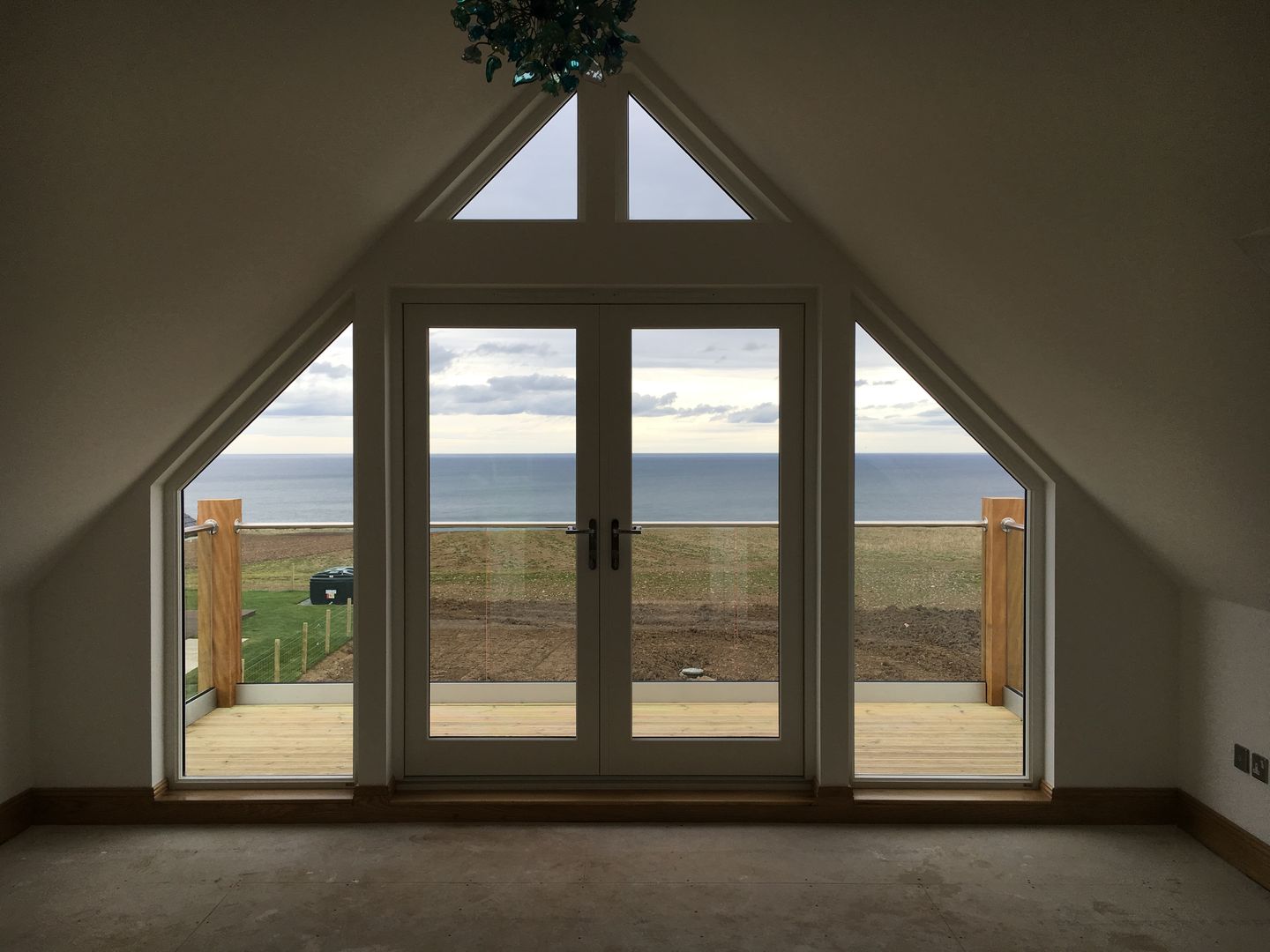 Plot 4, The Views, Gallaton, Stonehaven, Aberdeenshire, Roundhouse Architecture Ltd Roundhouse Architecture Ltd Modern Windows and Doors Wood Wood effect glass doors,balcony