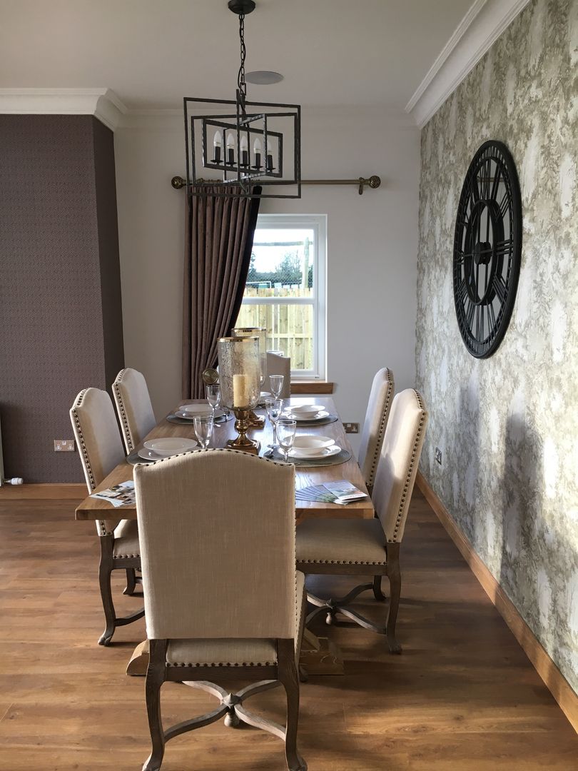 Plot 2 Durward Gardens, Kincardine O'neil, Aberdeenshire, Roundhouse Architecture Ltd Roundhouse Architecture Ltd غرفة السفرة dining chair,dining table,wood flooring,floor