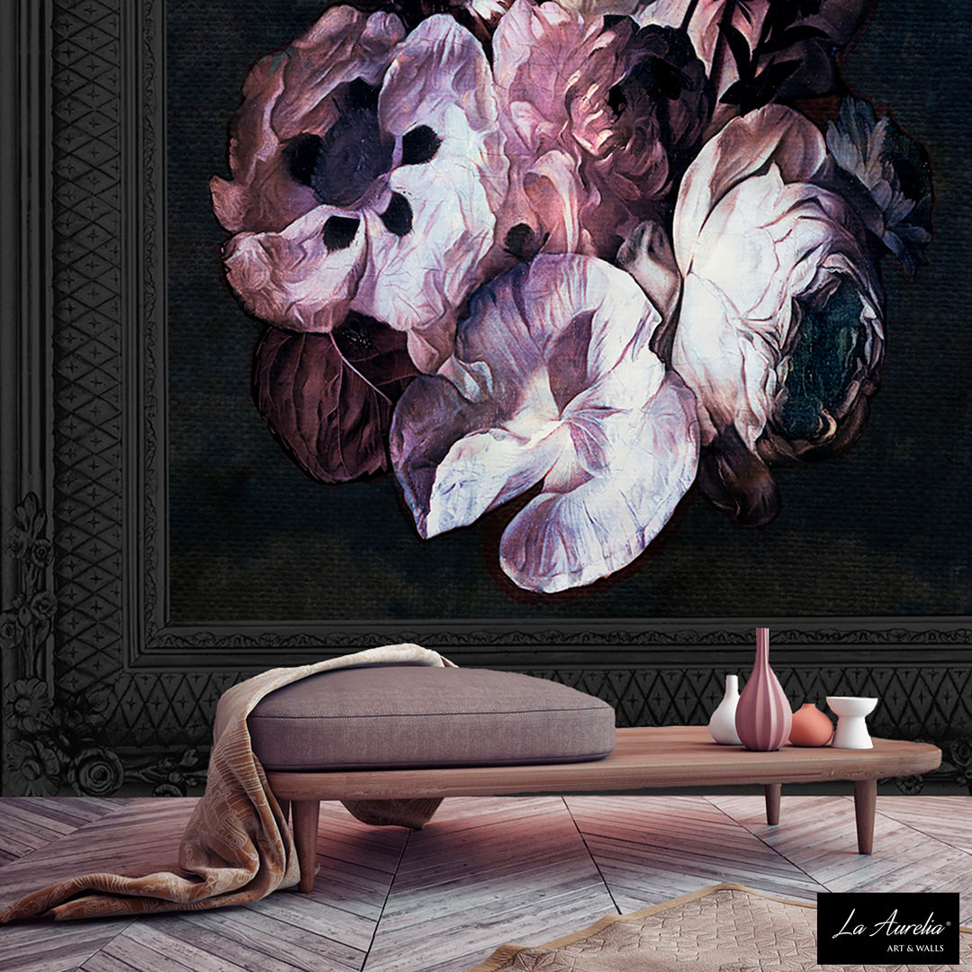 Fleur -Variation Framed- Wallpaper La Aurelia Dinding & Lantai Gaya Klasik Wallpaper