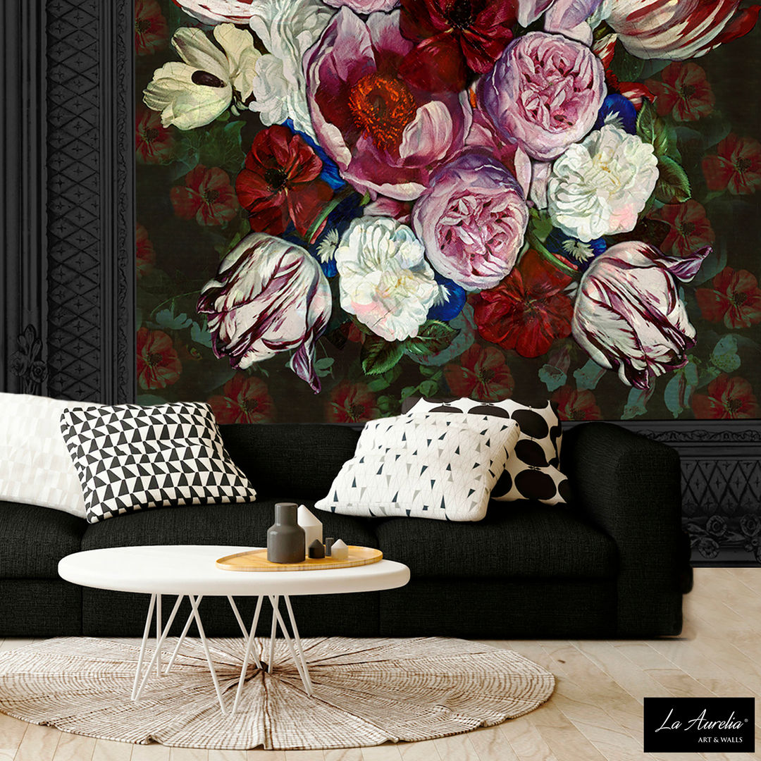 True Colors -Variation Framed- Wallpaper La Aurelia Walls wallpaper,wallcovering,wallcoverings,mural,wallart,art,design,floral,flowers,la aurelia,tulips,Wallpaper