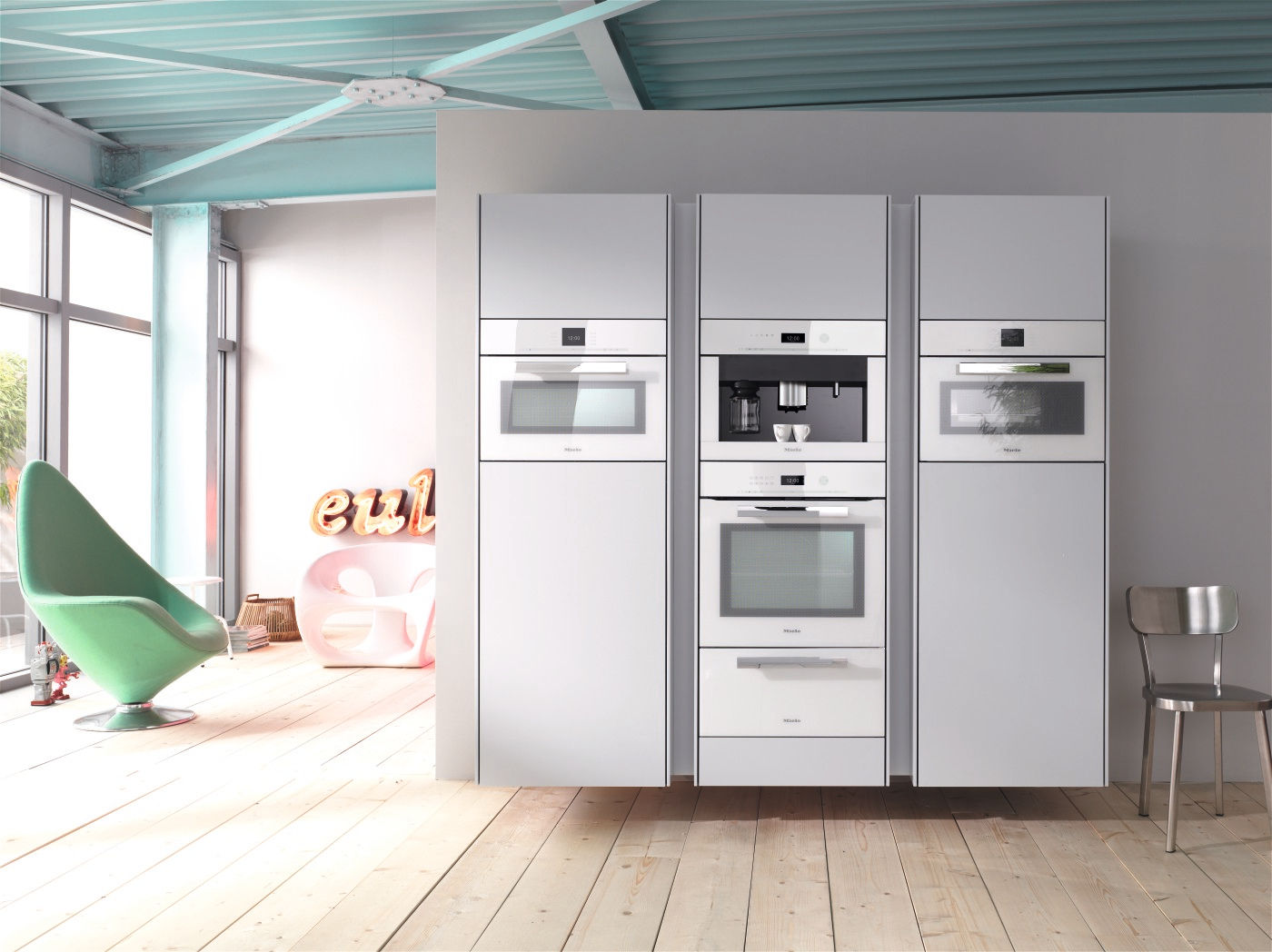 White Miele Appliances Hehku Modern style kitchen Electronics