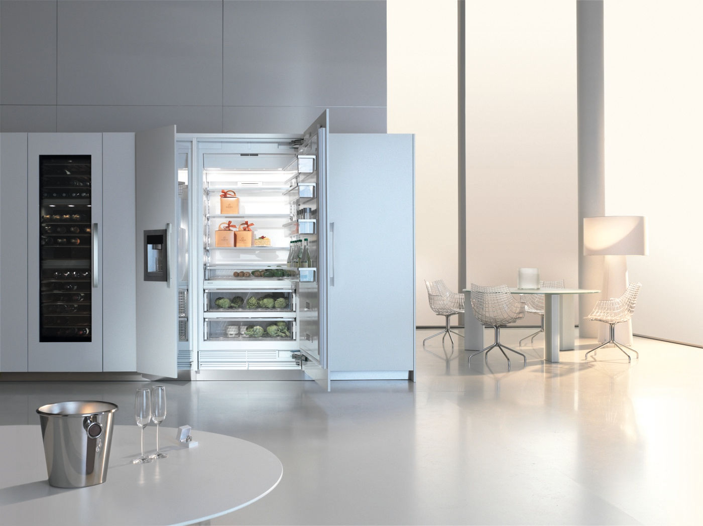 Miele Mastercool Refrigerator Hehku Cocinas de estilo moderno Electrónica