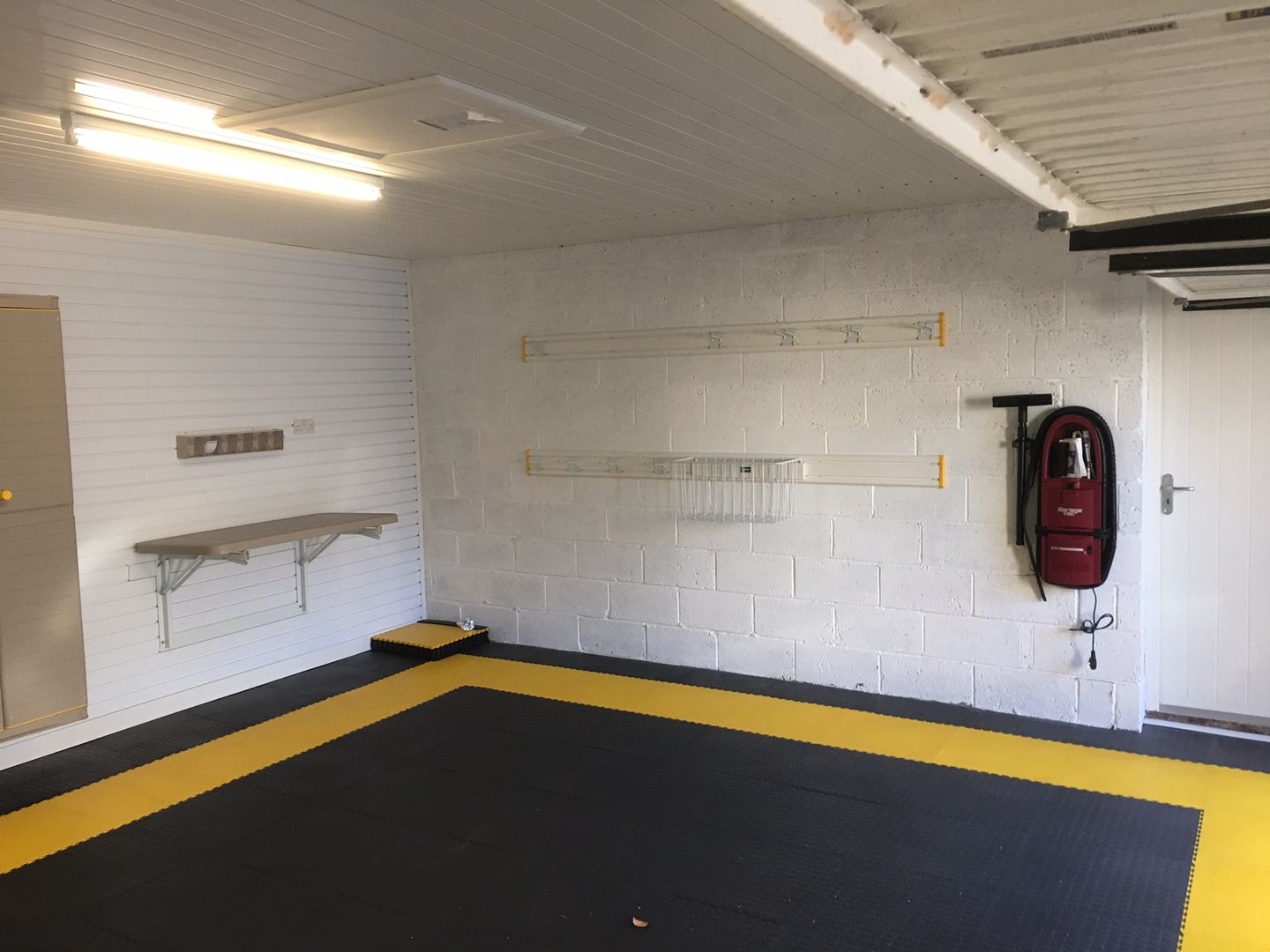 West Yorkshire Case Study with FlexiPanel and FlexiTrack Garageflex Modern garage/shed flexitrack,garageflex,garage,garage storage,floor,tiles