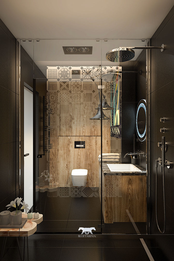 Apartament 52 , BLUETARPAN BLUETARPAN Ванная комната в эклектичном стиле Дерево Эффект древесины