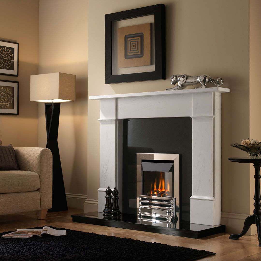 Grosvenor Grove Chrome High Efficiency Gas Fire Superior Fires Modern style kitchen Metal Small appliances