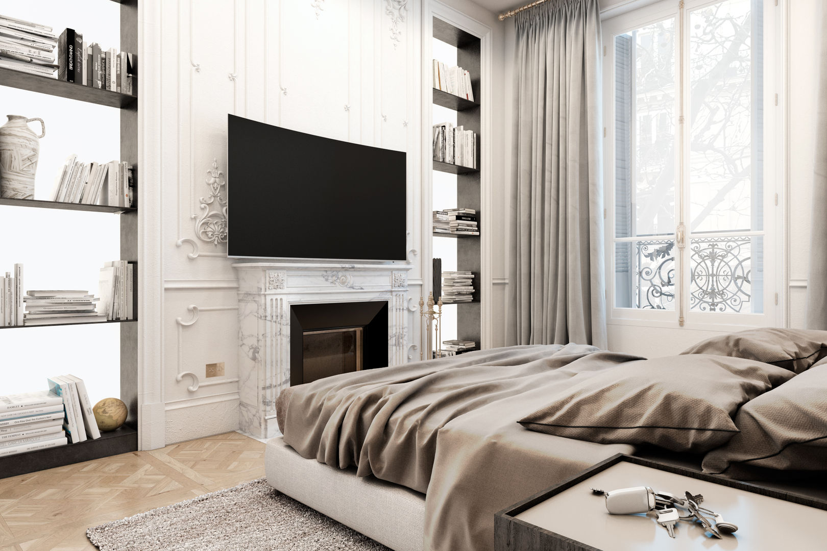 Exquisite flat in Paris., Виталий Юров Виталий Юров Phòng ngủ phong cách chiết trung