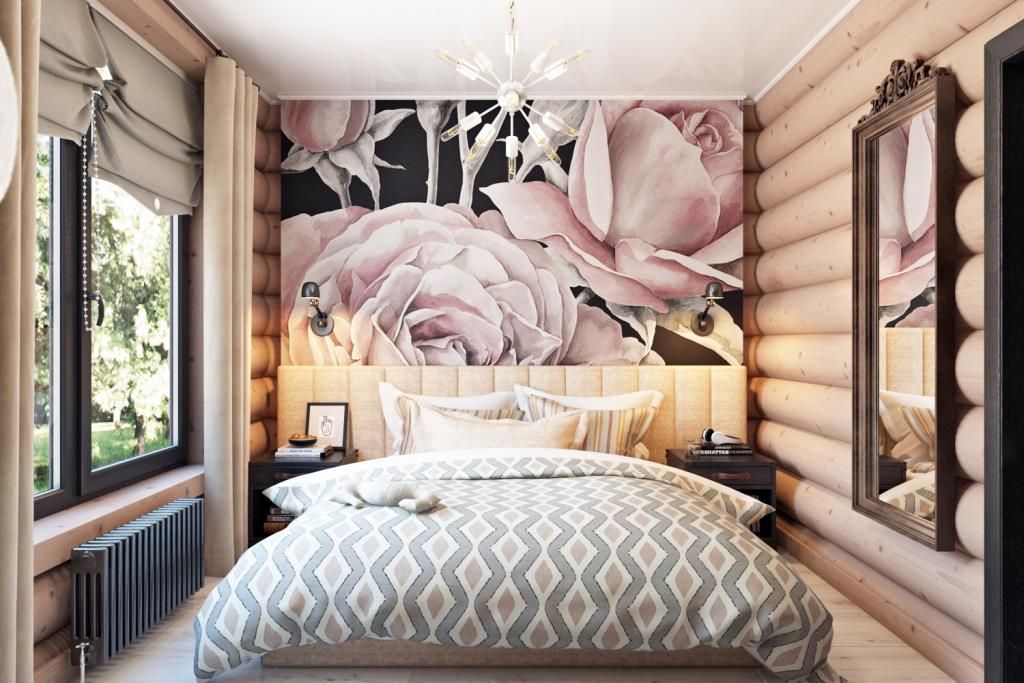Розовые розы... Дизайн студия Алёны Чекалиной Спальня в стиле лофт