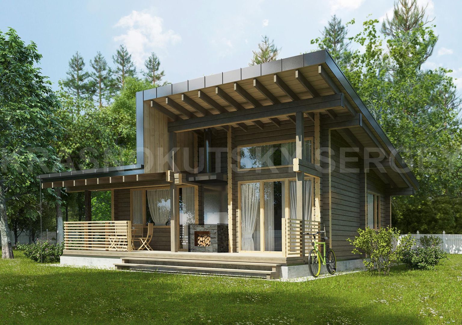 ДОМ ИЗ КЛЕЕНОГО БРУСА VILLA HELIKONIA, project-ks project-ks