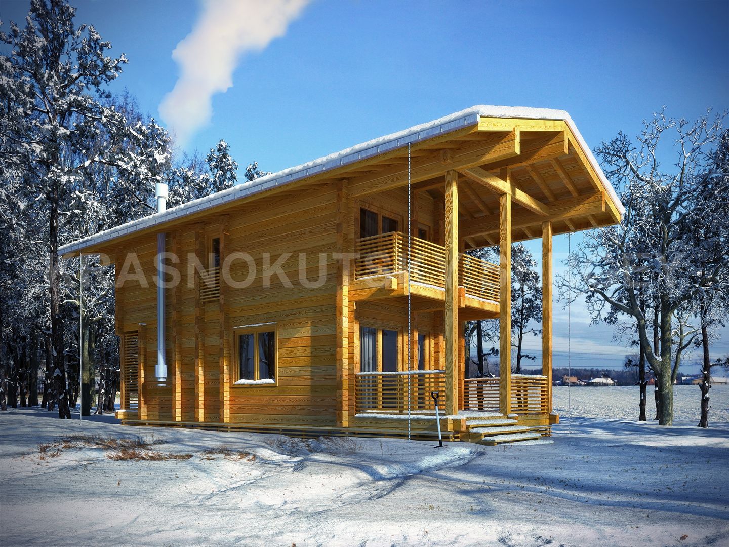 ДЕРЕВЯННЫЙ ДОМ SMALL CHALET-80, project-ks project-ks